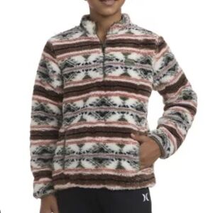Hurley Multicolor Striped Fleece Jacket